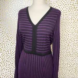 Black Striped Sweater Dress 